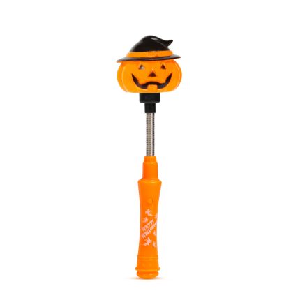 Halloween-i LED lámpa - rugós tök - elemes 22 cm